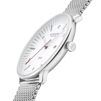 Mondaine Doppio Solar MLE.41910.SM Herrenuhr Silber • Saphirglas • Solaruhrwerk, Bild 7