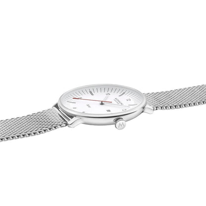 Mondaine Doppio Solar MLE.41910.SM Herrenuhr Silber • Saphirglas • Solaruhrwerk, Bild 6