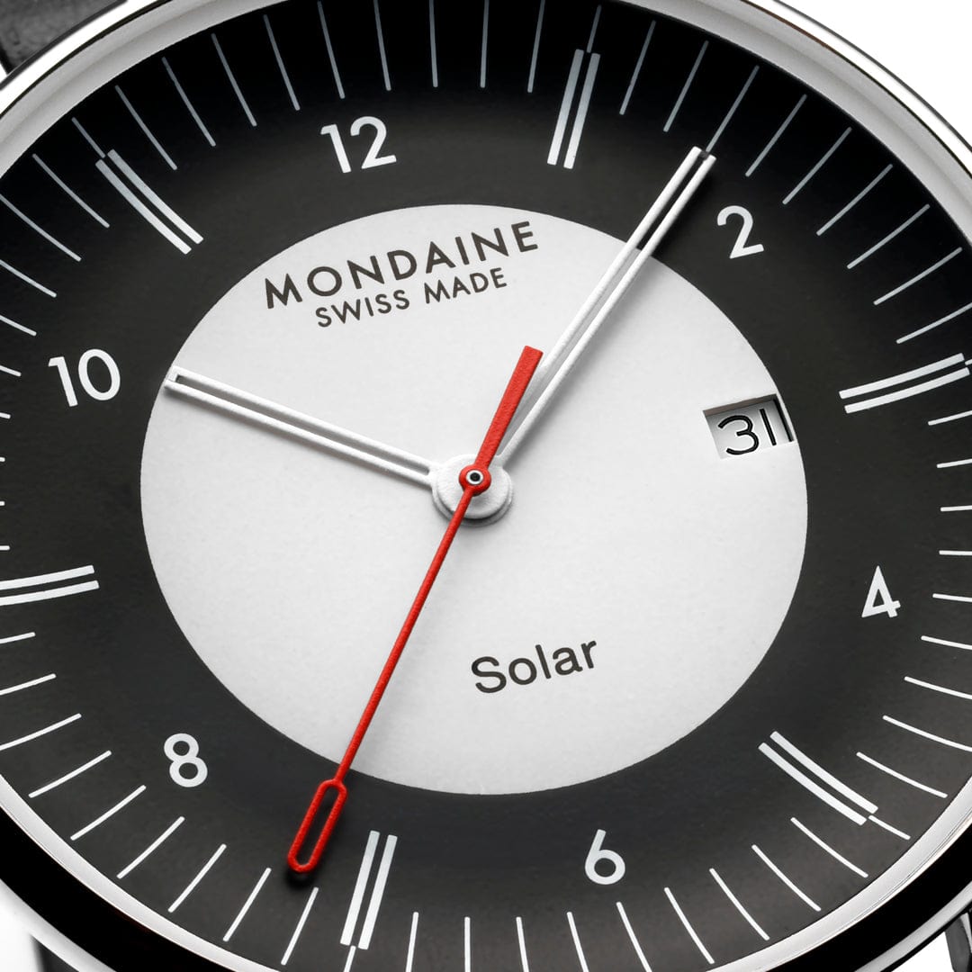 Mondaine Doppio Solar MLE.41920.LBV Herrenuhr Schwarz • Saphirglas • Solarbetrieb, Bild 3