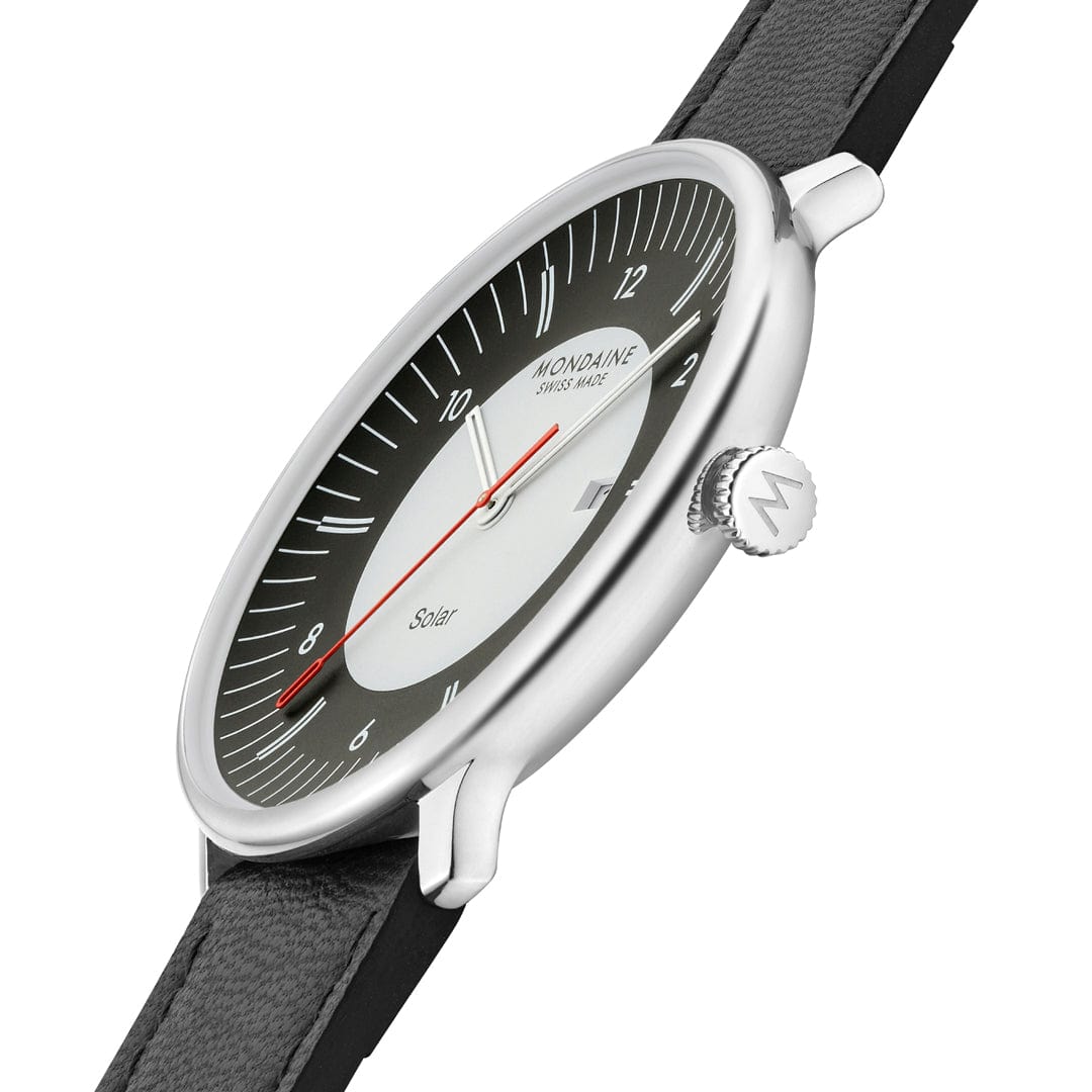 Mondaine Doppio Solar MLE.41920.LBV Herrenuhr Schwarz • Saphirglas • Solarbetrieb, Bild 7