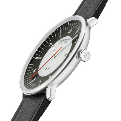Mondaine Doppio Solar MLE.41920.LBV Herrenuhr Schwarz • Saphirglas • Solarbetrieb, Bild 7