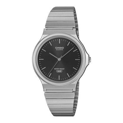 Casio MQ-24DA-1AEF Armbanduhr Schwarz • Metallic-Sonnenschliff-Zifferblatt • Edelstahlband, Bild 2