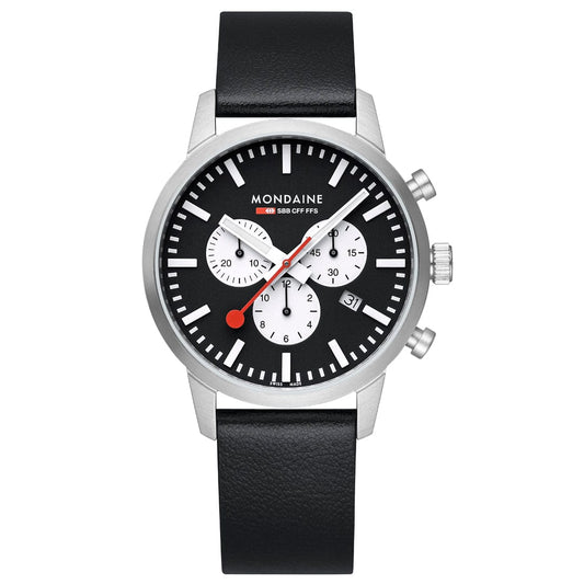 Mondaine Neo MSD.41420.LBV Herrenuhr Schwarz • Saphirglas • Quarz-Chronograph