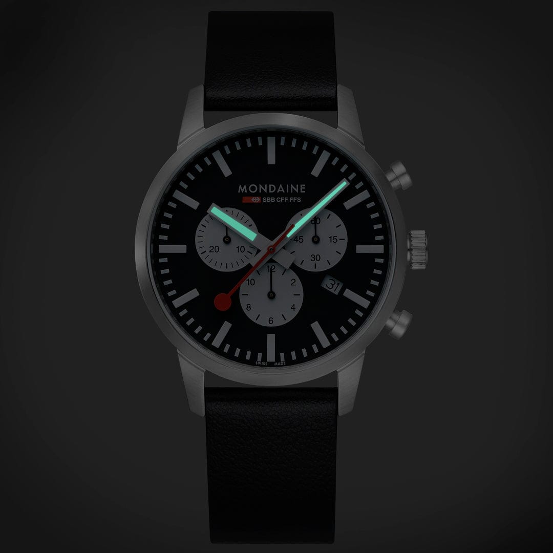 Mondaine Neo MSD.41420.LBV Herrenuhr Schwarz • Saphirglas • Quarz-Chronograph, Bild 2