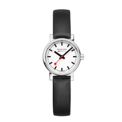 Mondaine evo2 MSE.26110.LBV Damenuhr Schwarz • Saphirglas • Veganes Traubenleder-Armband