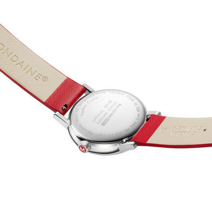 Mondaine Evo2 MSE.35110.LCV Damenuhr Rot • Saphirglas • Veganes Traubenleder, Bild 3