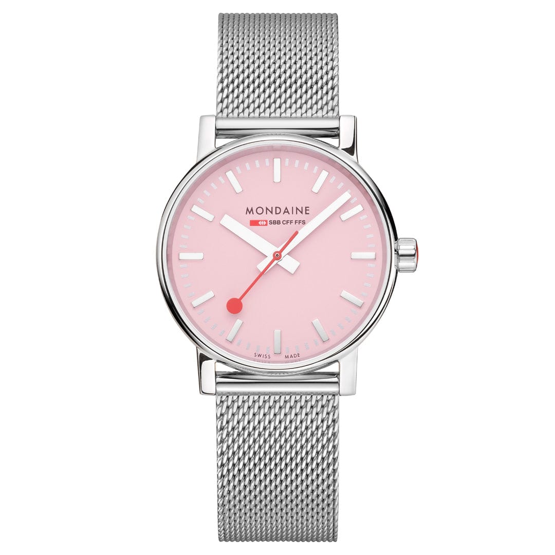 Mondaine evo2 MSE.35130.SM Damenuhr Rosa • Saphirglas • Schweizer Quarzwerk