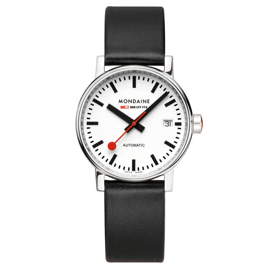 Mondaine evo2 MSE.35610.LBV Damenuhr Schwarz • Automatikwerk Sellita SW 220-1 • Saphirglas