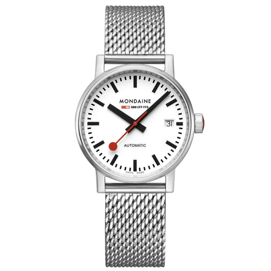 Mondaine evo2 MSE.35610.SM Damenuhr Silber • Automatikwerk SW200-1 • Saphirglas