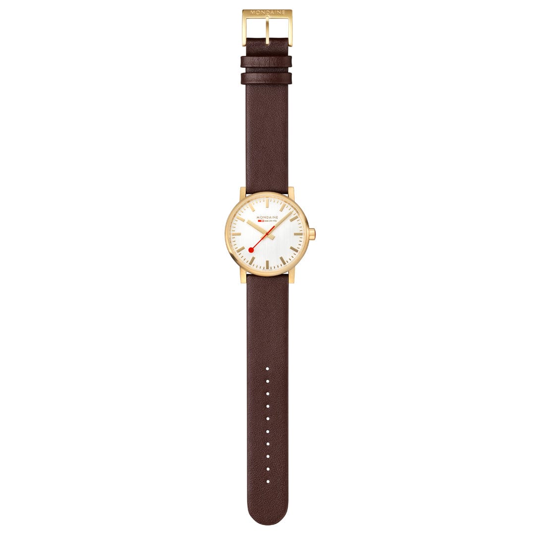 Mondaine evo2 MSE.40112.LGV Herrenuhr Braun • Saphirglas • Veganes Traubenleder, Bild 8