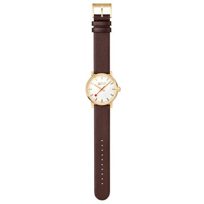 Mondaine evo2 MSE.40112.LGV Herrenuhr Braun • Saphirglas • Veganes Traubenleder, Bild 8