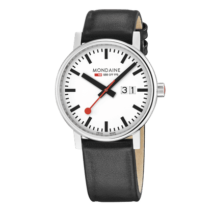 Mondaine evo2 MSE.40210.LBV Herrenuhr Schwarz • Saphirglas • Veganes Traubenlederarmband, Bild 5