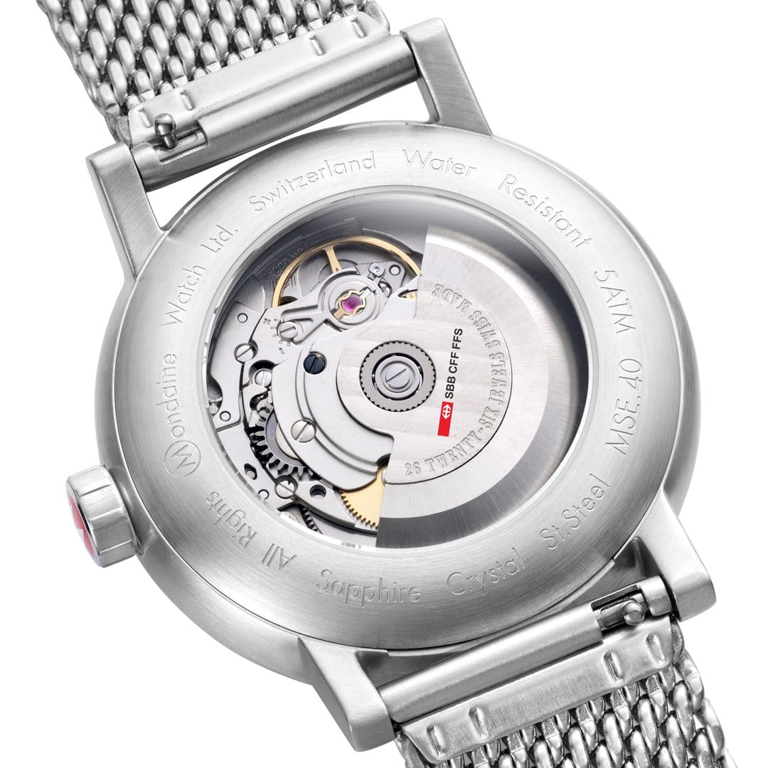 Mondaine evo2 MSE.40610.SM Herrenuhr Silber • Automatikwerk SW200-1 • Saphirglas, Bild 4