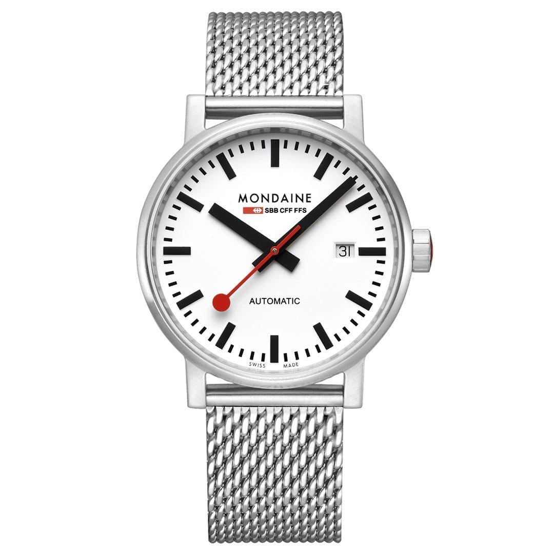 Mondaine evo2 MSE.40610.SM Herrenuhr Silber • Automatikwerk SW200-1 • Saphirglas