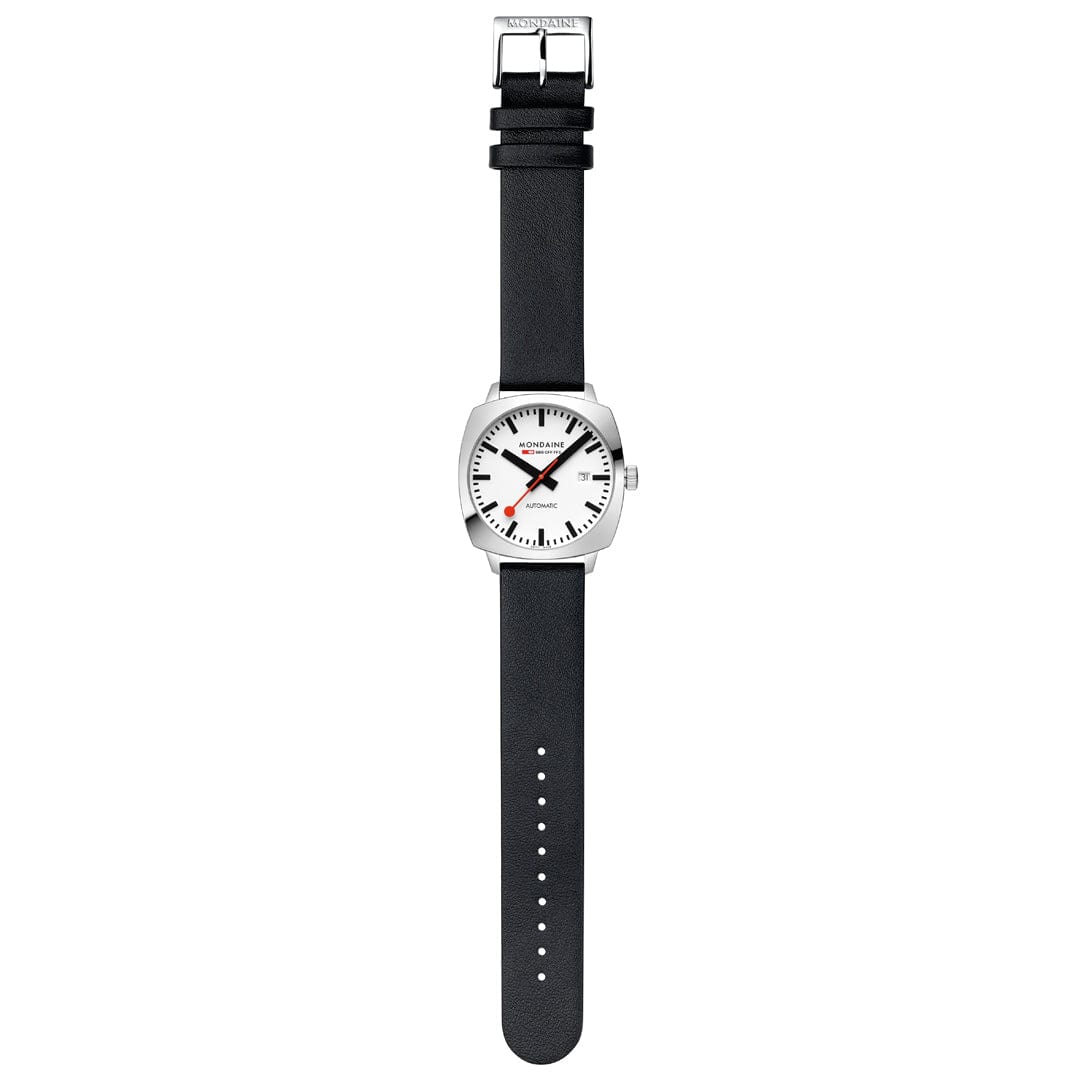 Mondaine Cushion MSL.3961B.LBV Herrenuhr Schwarz • Automatikwerk Sellita SW200-2 • Saphirglas mit BackLight, Bild 8