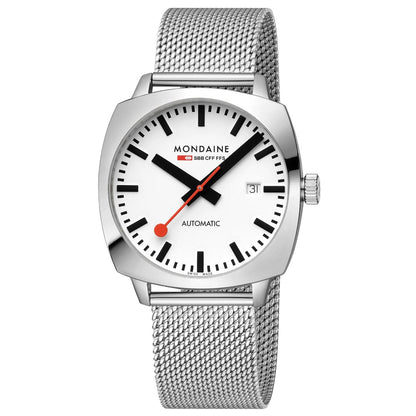 Mondaine Cushion MSL.3961B.SM Herrenuhr Silber • Schweizer Automatikwerk • Saphirglas, Bild 6
