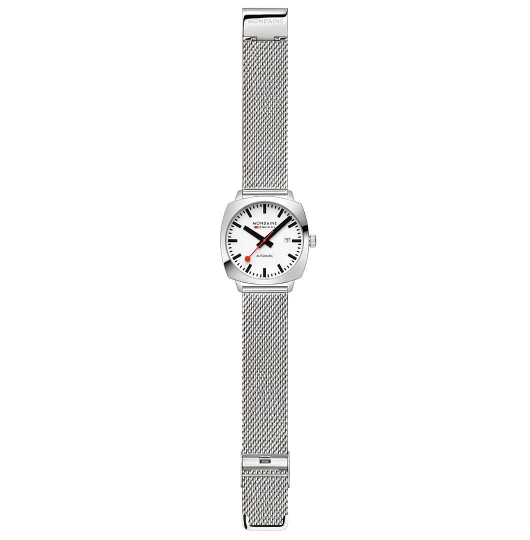 Mondaine Cushion MSL.3961B.SM Herrenuhr Silber • Schweizer Automatikwerk • Saphirglas, Bild 7