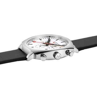 Mondaine Grand Cushion MSL.41410.LBV.SET Herrenuhr Schwarz • Saphirglas • Quarz-Chronograph, Bild 6