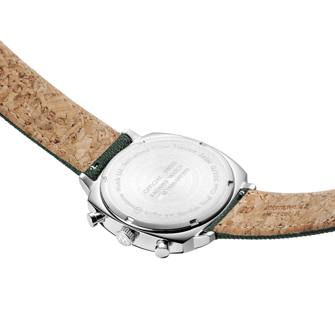 Mondaine Grand Cushion MSL.41460.LF.SET Herrenuhr Grün • Saphirglas • Quarz-Chronograph, Bild 9