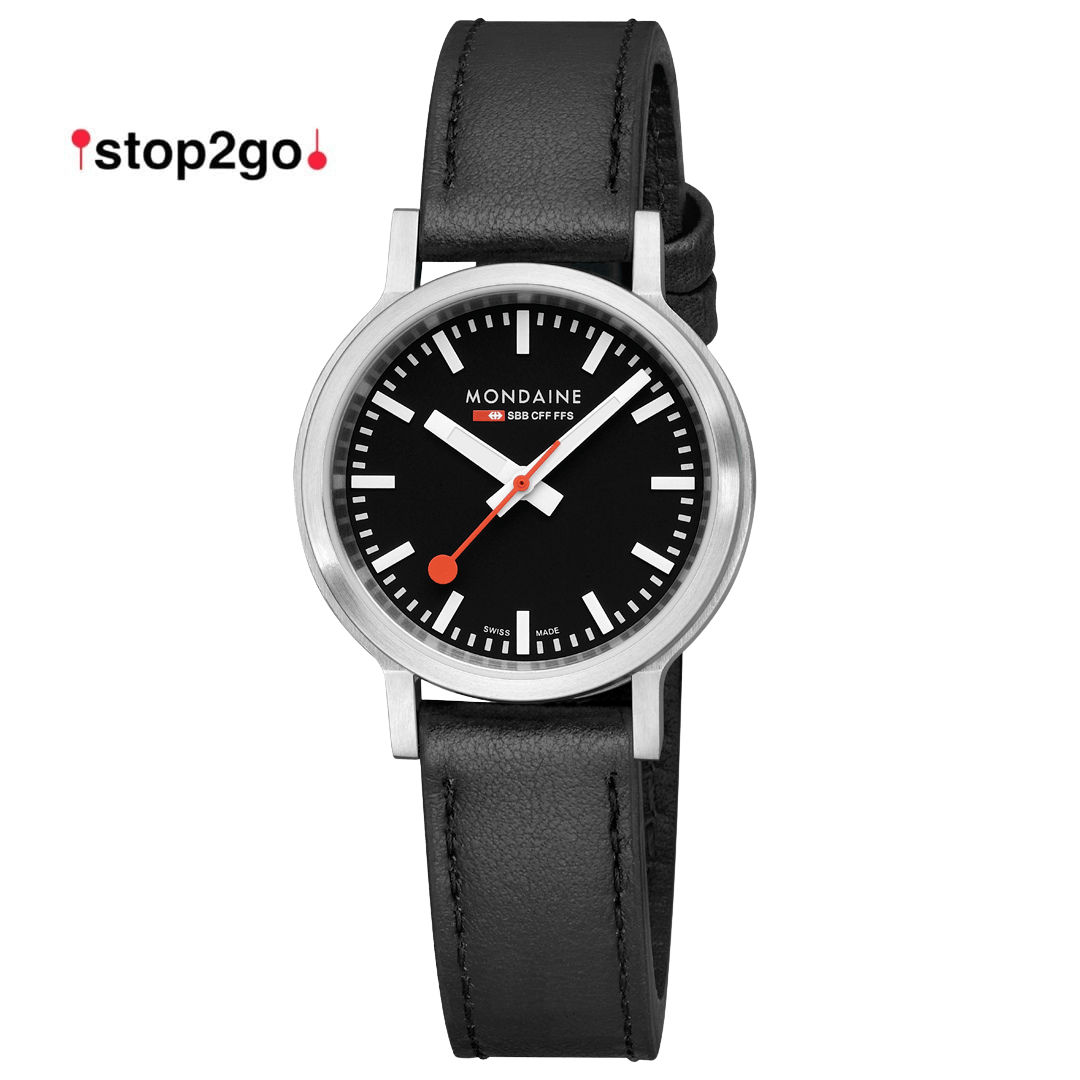 Mondaine Stop2go MST.34020.LBV.SET Damenuhr Schwarz • Saphirglas • Swiss Made Quarzwerk, Bild 8