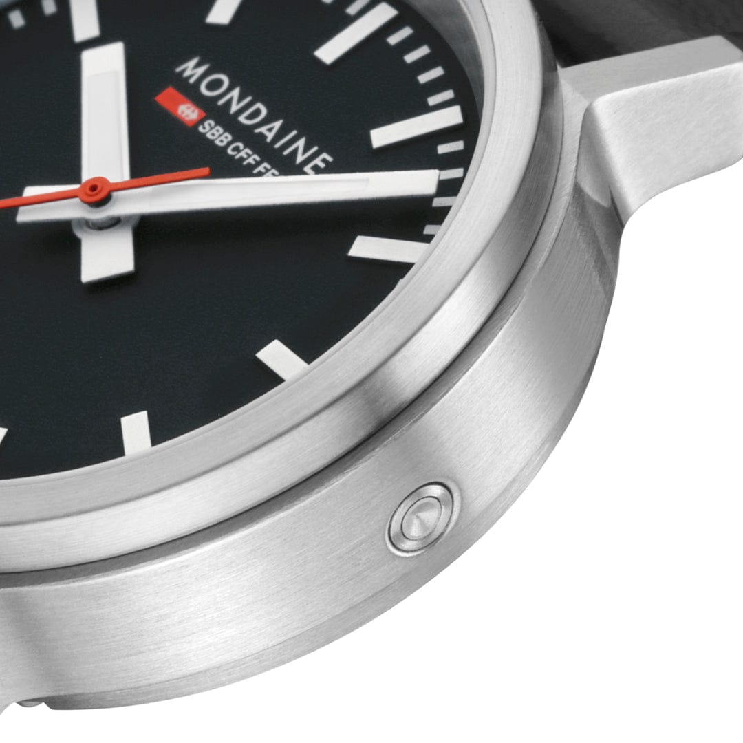 Mondaine Stop2go MST.34020.LBV.SET Damenuhr Schwarz • Saphirglas • Swiss Made Quarzwerk, Bild 7