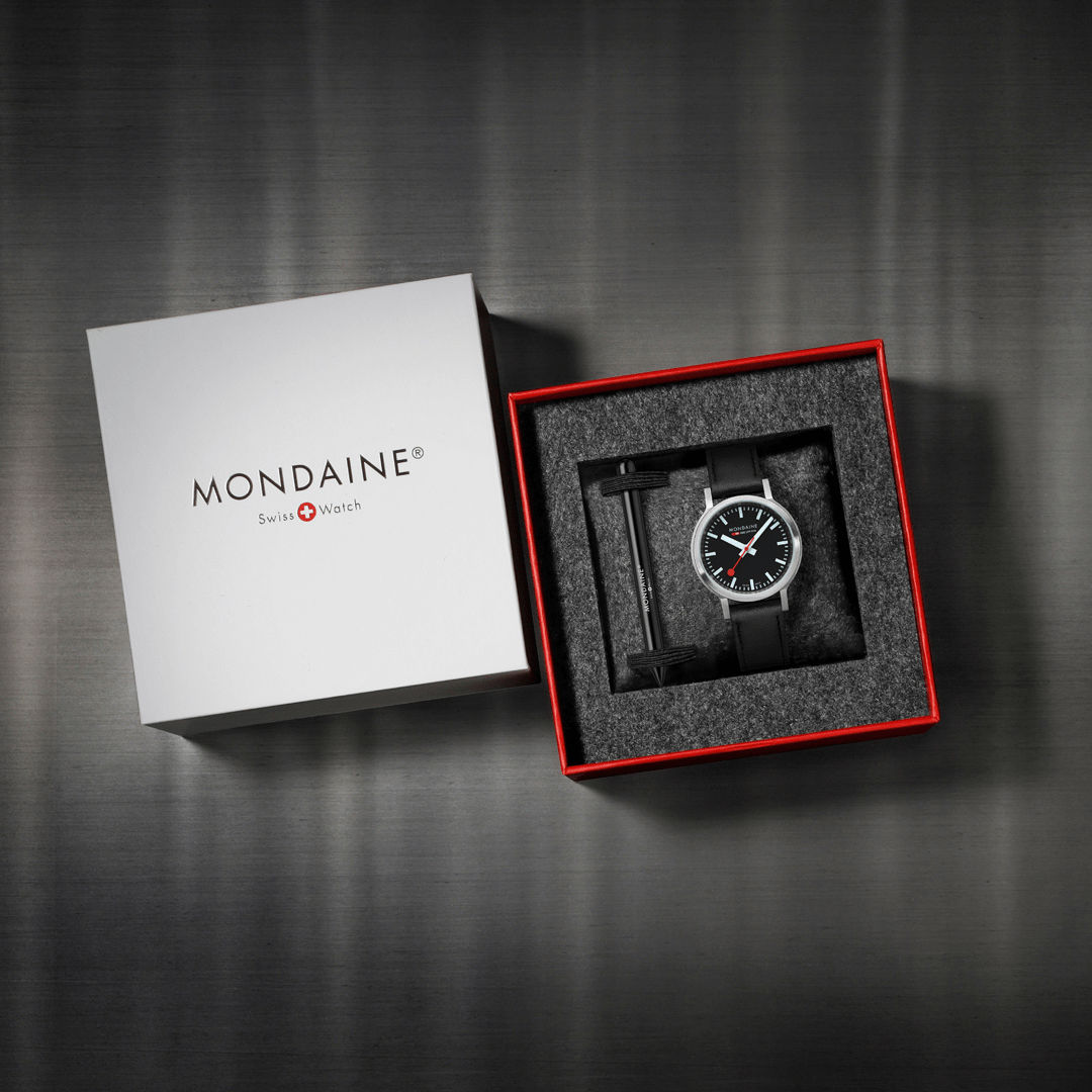 Mondaine Stop2go MST.34020.LBV.SET Damenuhr Schwarz • Saphirglas • Swiss Made Quarzwerk, Bild 10