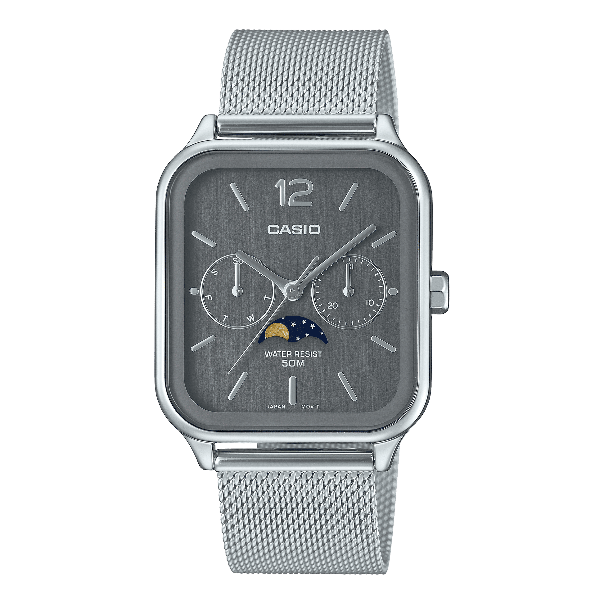 Casio MTP-M305M-8AVER Timeless Collection Herrenuhr Silber • Mondphase • Mineralglas, Bild 2
