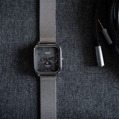 Casio MTP-M305M-8AVER Timeless Collection Herrenuhr Silber • Mondphase • Mineralglas, Bild 3