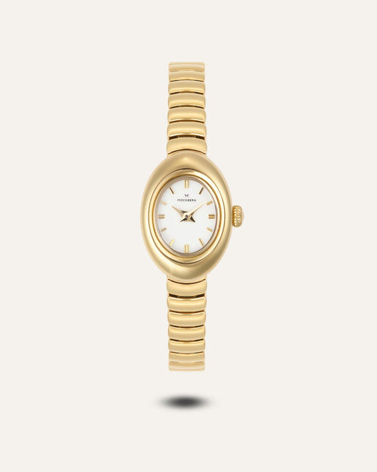 Mockberg Belle Oval Petite MB1416 Damen Armbanduhr • Mineralglas • Goldfarben