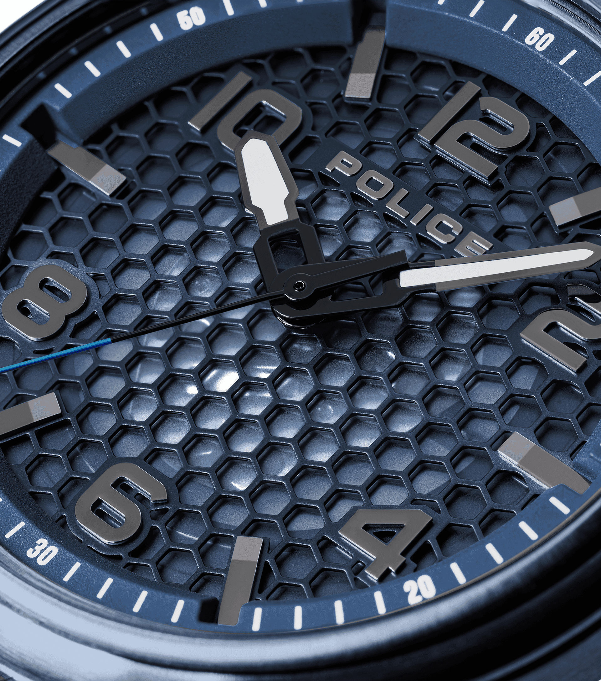 Police Protector PEWGA0049103 Herrenuhr Blau • Skelettiertes Zifferblatt • Lederarmband, Bild 4