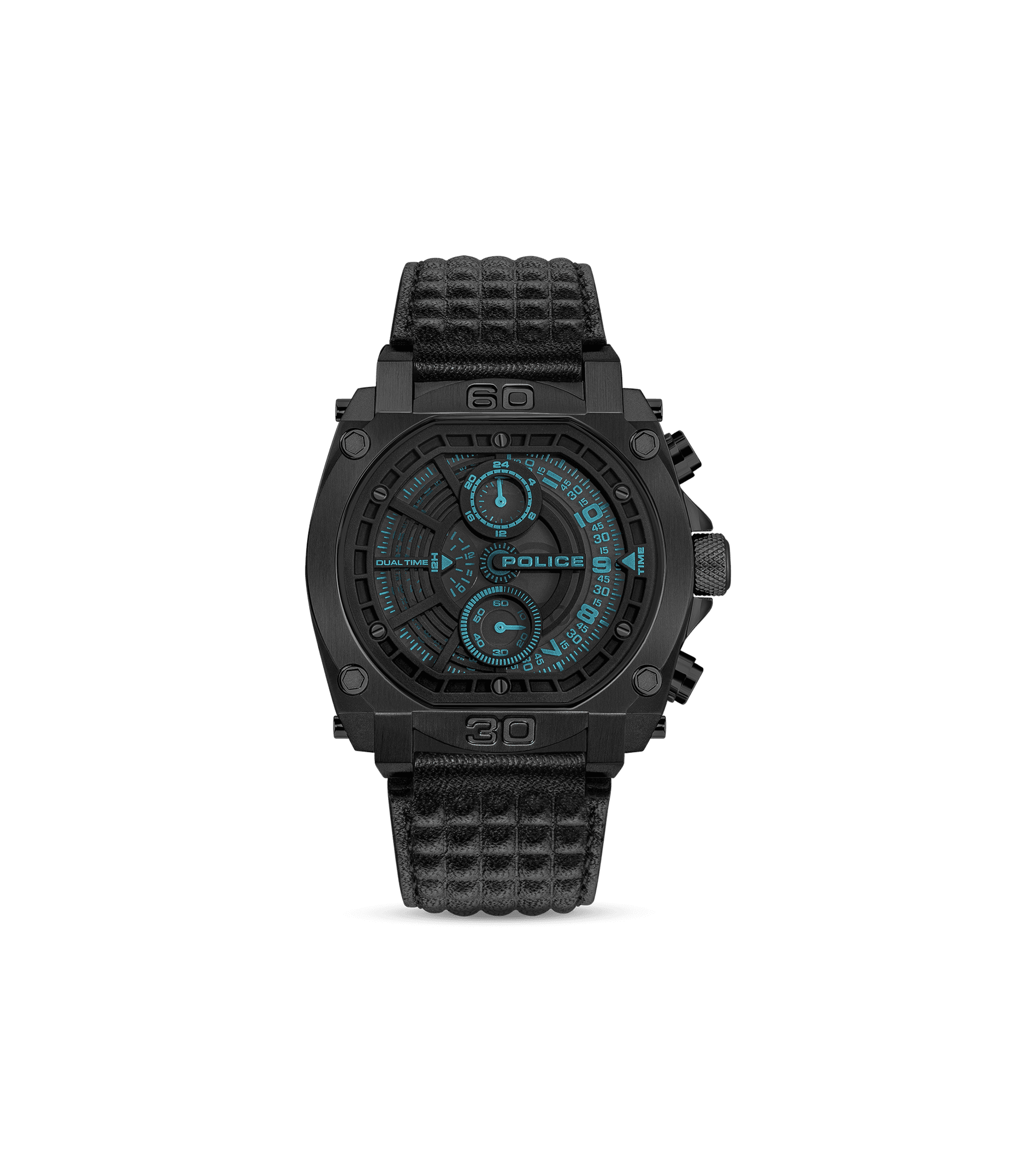 Police Norwood PEWGF0040001 Herren • Chronograph • Schwarzes Lederarmband