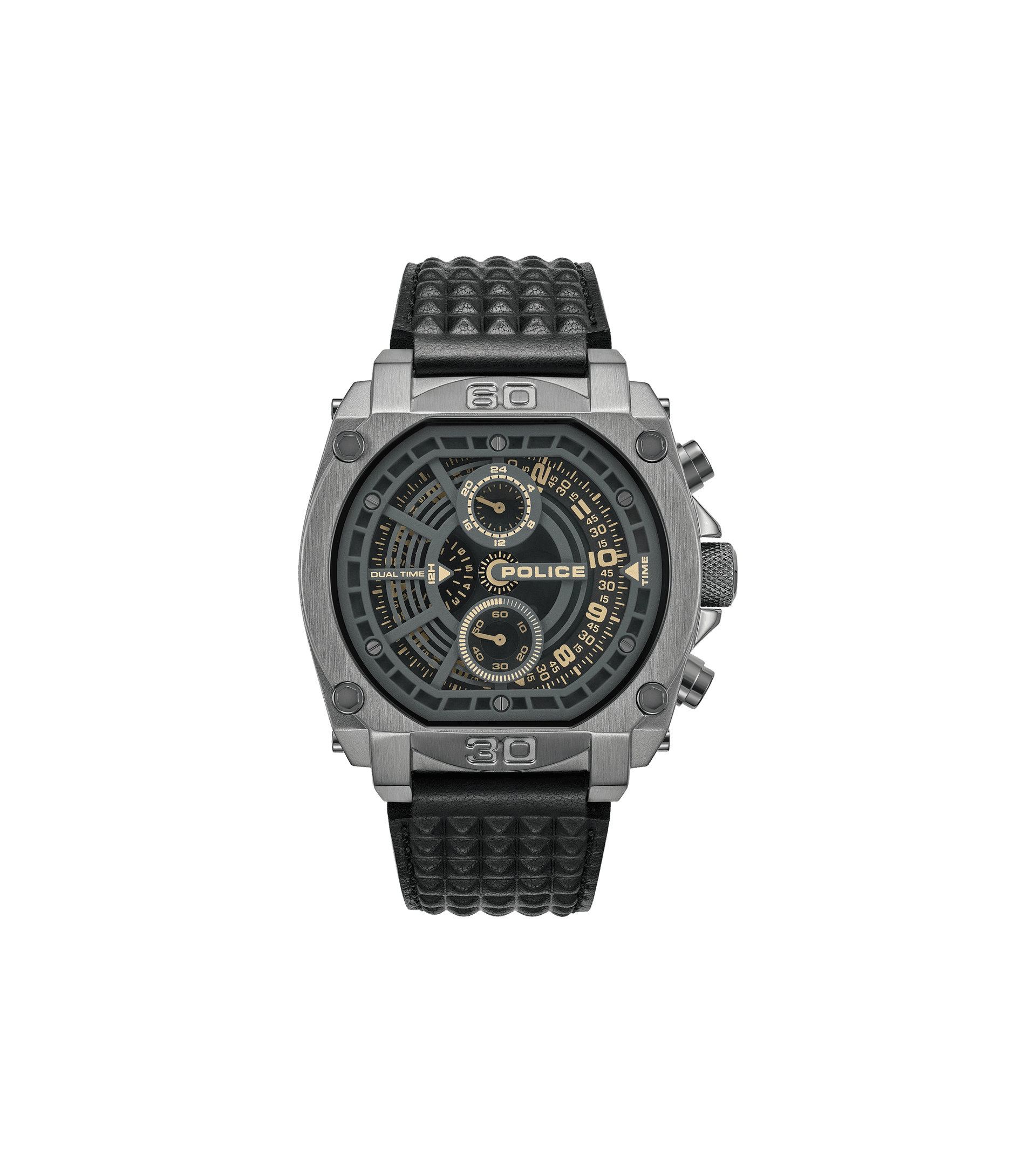 Police Norwood PEWGF0040002 Herrenuhr Schwarz • Multifunktions-Chronograph • Lederarmband