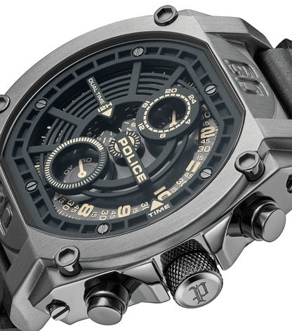 Police Norwood PEWGF0040002 Herrenuhr Schwarz • Multifunktions-Chronograph • Lederarmband, Bild 4