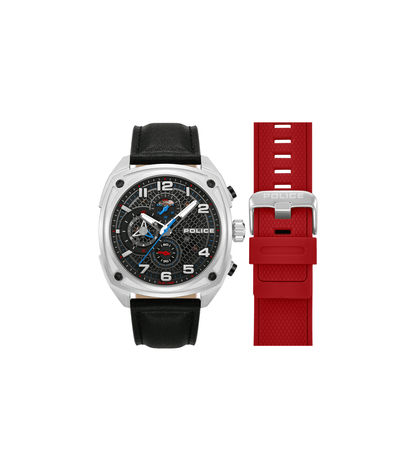 Police Portland PEWGF00814X1 Herrenuhr Silber • Multifunktions-Chronograph • Squircle-Gehäuse