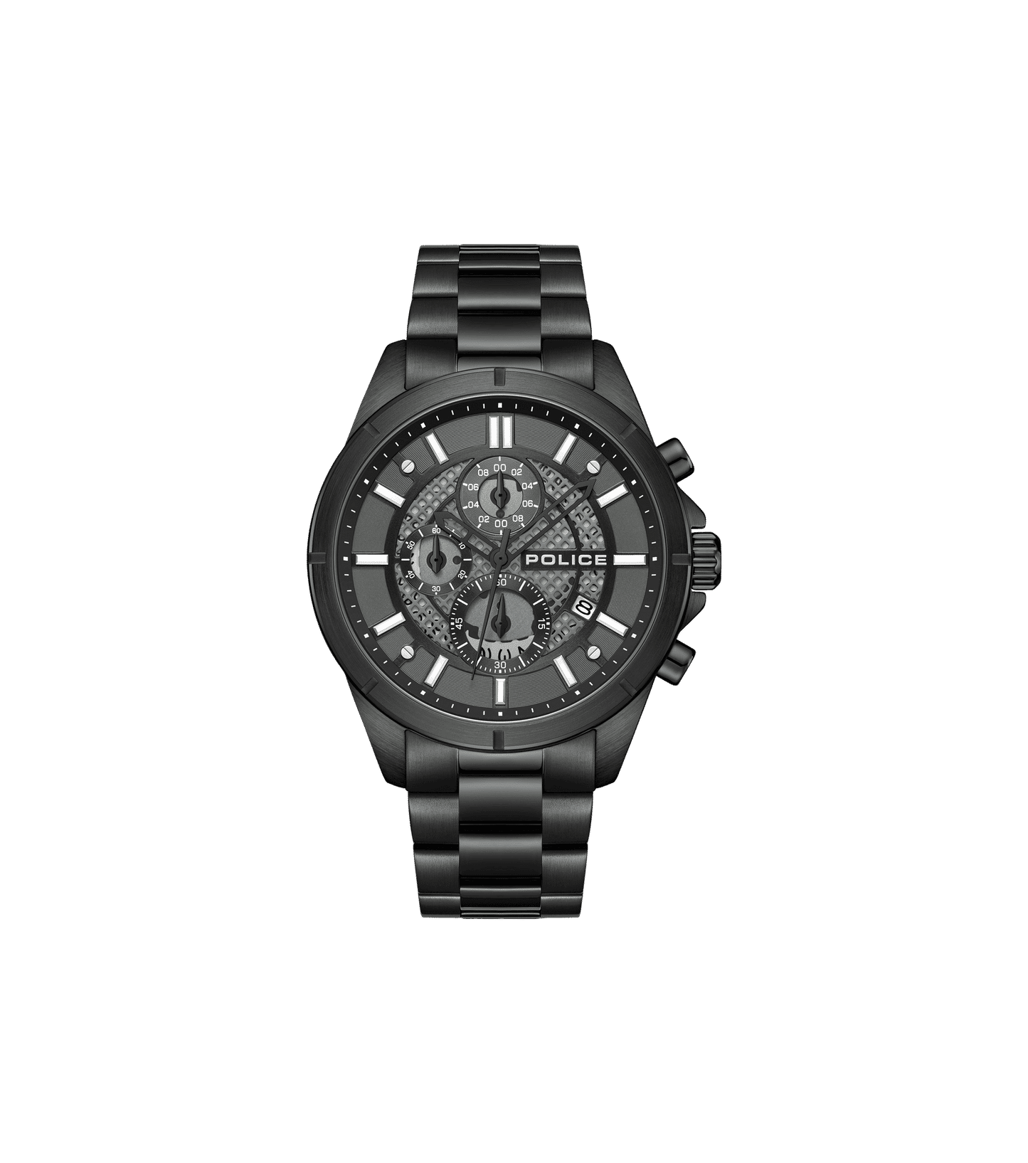 Police Burbank PEWGI0054004 Herrenuhr Schwarz • Chronograph • Metallarmband