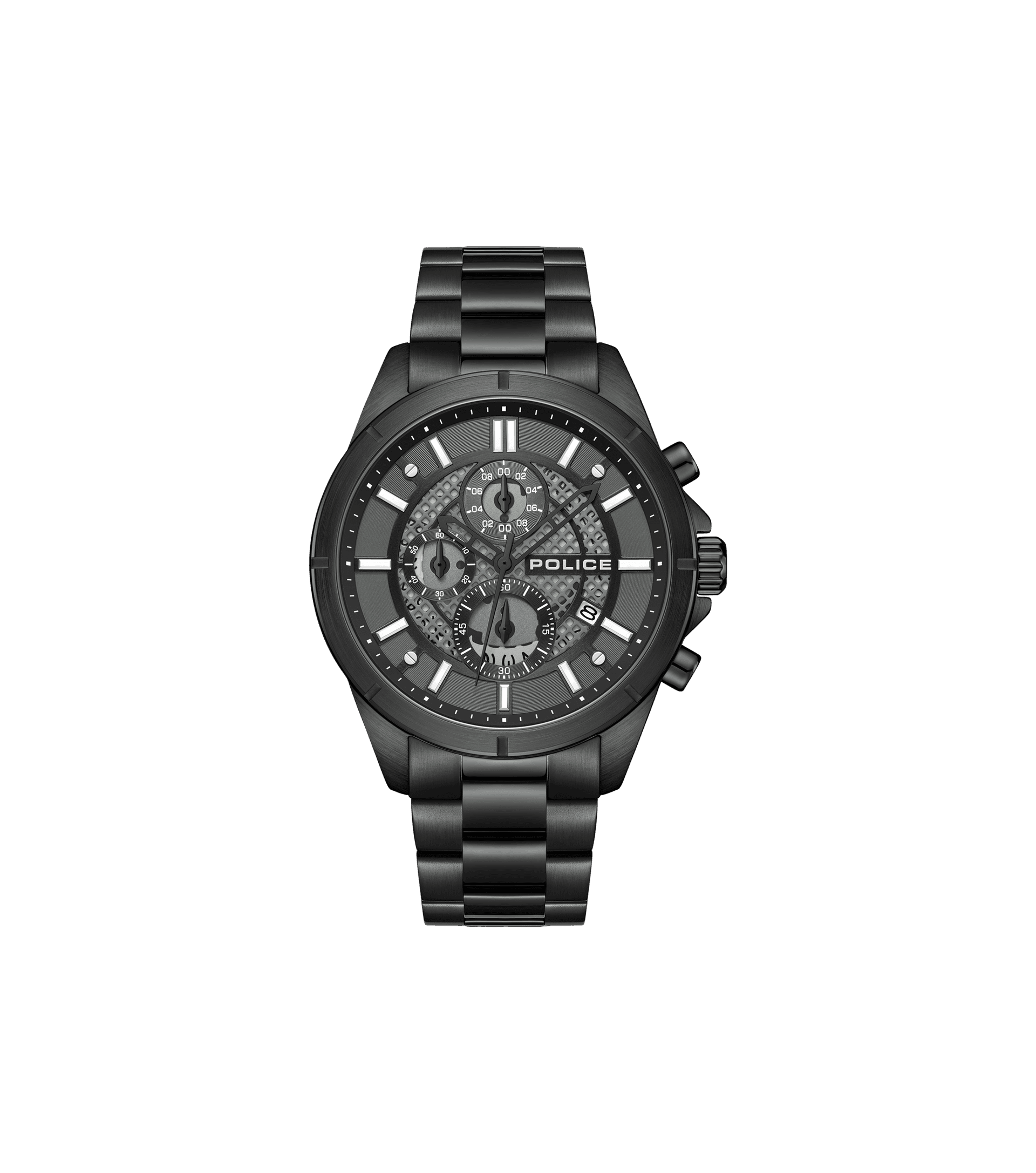 Police Burbank PEWGI0054004 Herrenuhr Schwarz • Chronograph • Metallarmband