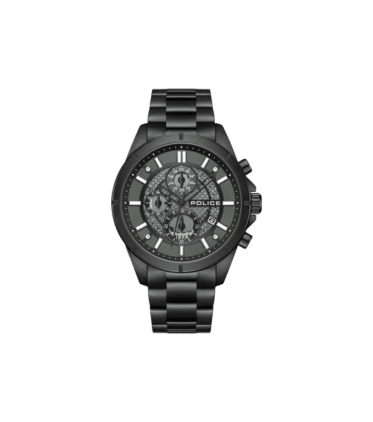Police Burbank PEWGI0054004 Herrenuhr Schwarz • Chronograph • Metallarmband