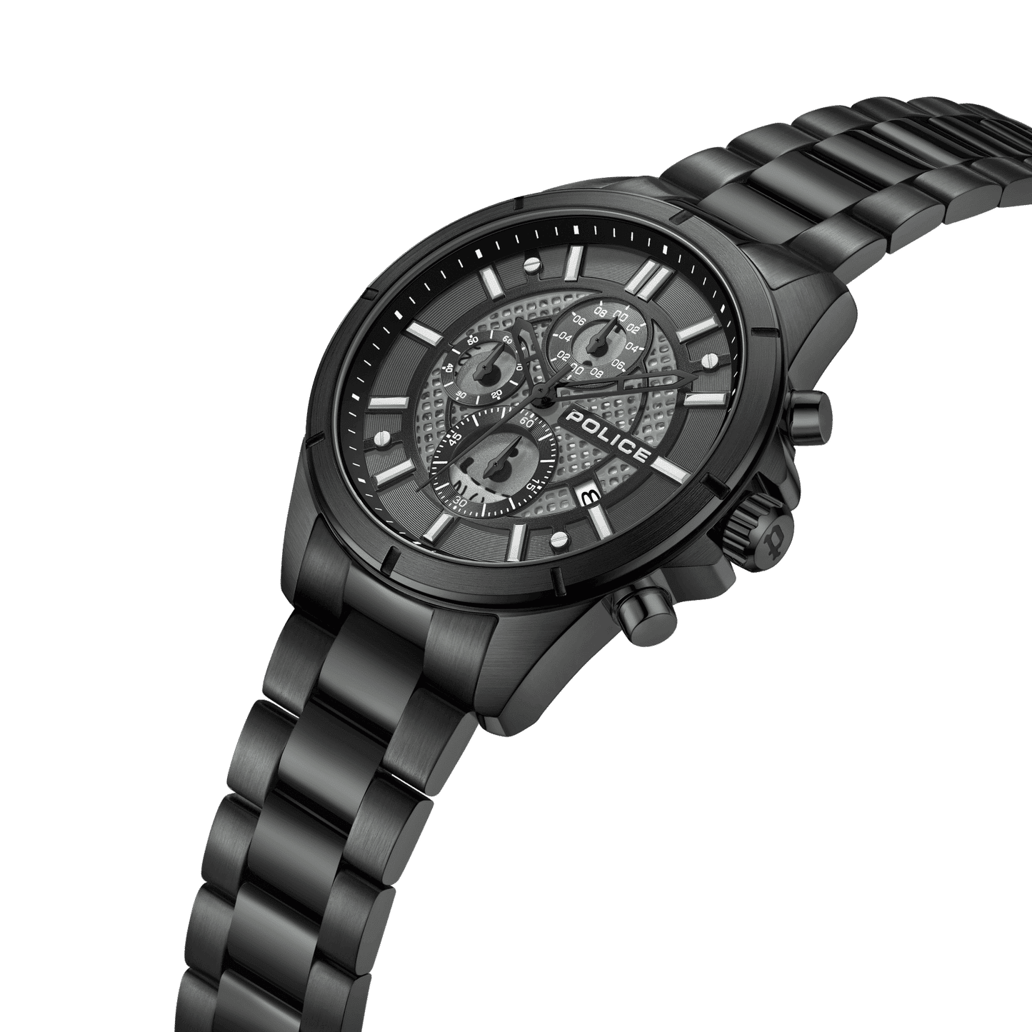 Police Burbank PEWGI0054004 Herrenuhr Schwarz • Chronograph • Metallarmband, Bild 2