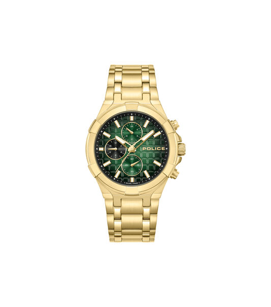 Police Guardian PEWGK0082003 Herrenuhr Goldfarben • Multifunktion mit Dual-Time • Gold-IP-Beschichtung