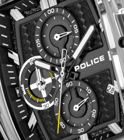Police Clout Tank PEWGO00778X2 Herrenuhr Schwarz • Quarz-Chronograph • Set mit 4 Armbändern, Bild 4