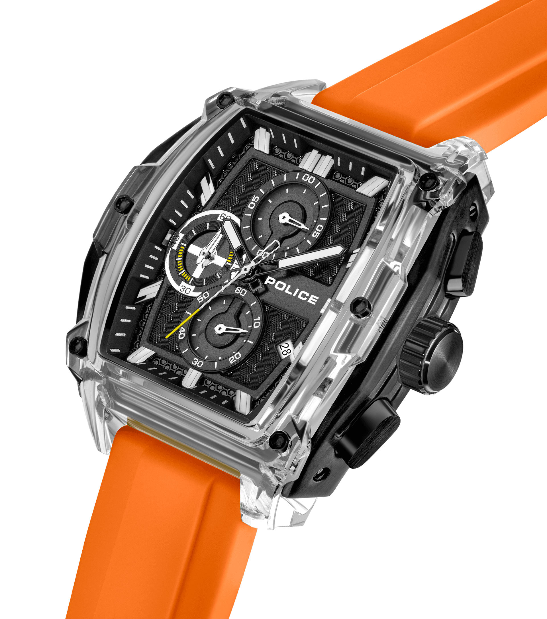 Police Clout Tank PEWGO00778X2 Herrenuhr Schwarz • Quarz-Chronograph • Set mit 4 Armbändern, Bild 6