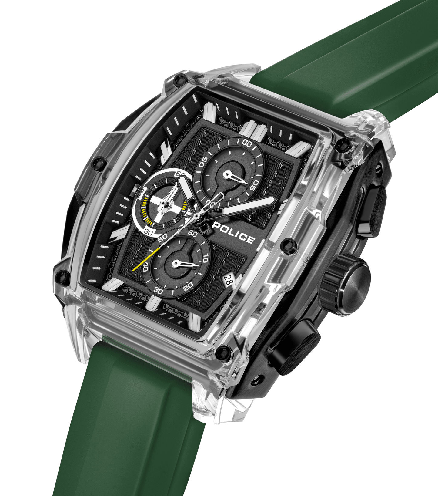 Police Clout Tank PEWGO00778X3 Herrenuhr Schwarz • Chronograph Set • 4 Wechselarmbänder, Bild 12