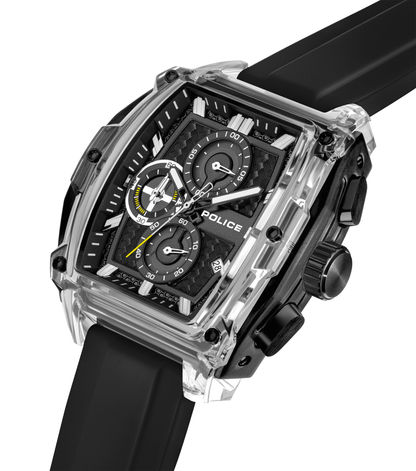 Police Clout Tank PEWGO00778X4 Herrenuhr Schwarz • Quarz-Chronograph • 8 Wechselarmbänder, Bild 2