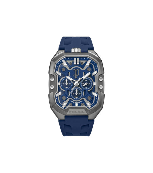 Police Bullhead PEWGO0092205 Herrenuhr Blau • Mineralglaskuppel • Multifunktionswerk