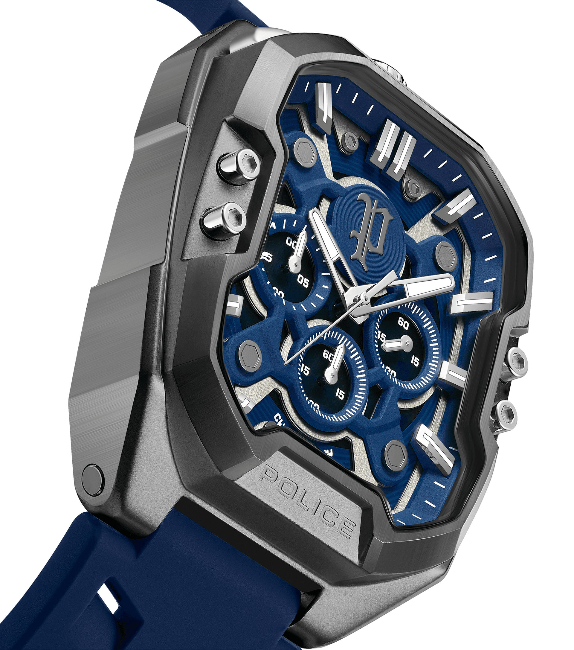 Police Bullhead PEWGO0092205 Herrenuhr Blau • Mineralglaskuppel • Multifunktionswerk, Bild 4
