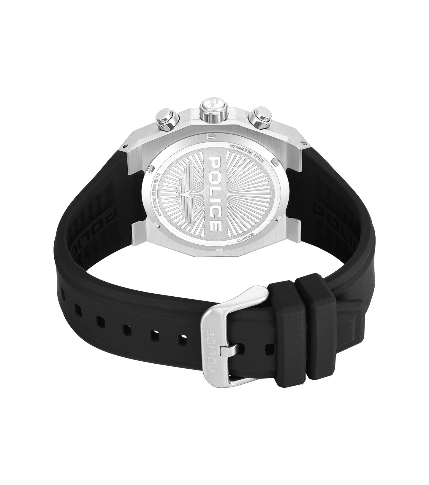 Police Steward PEWGO0093702 Herrenuhr Schwarz • Quarz-Chronograph • Silikonarmband, Bild 3