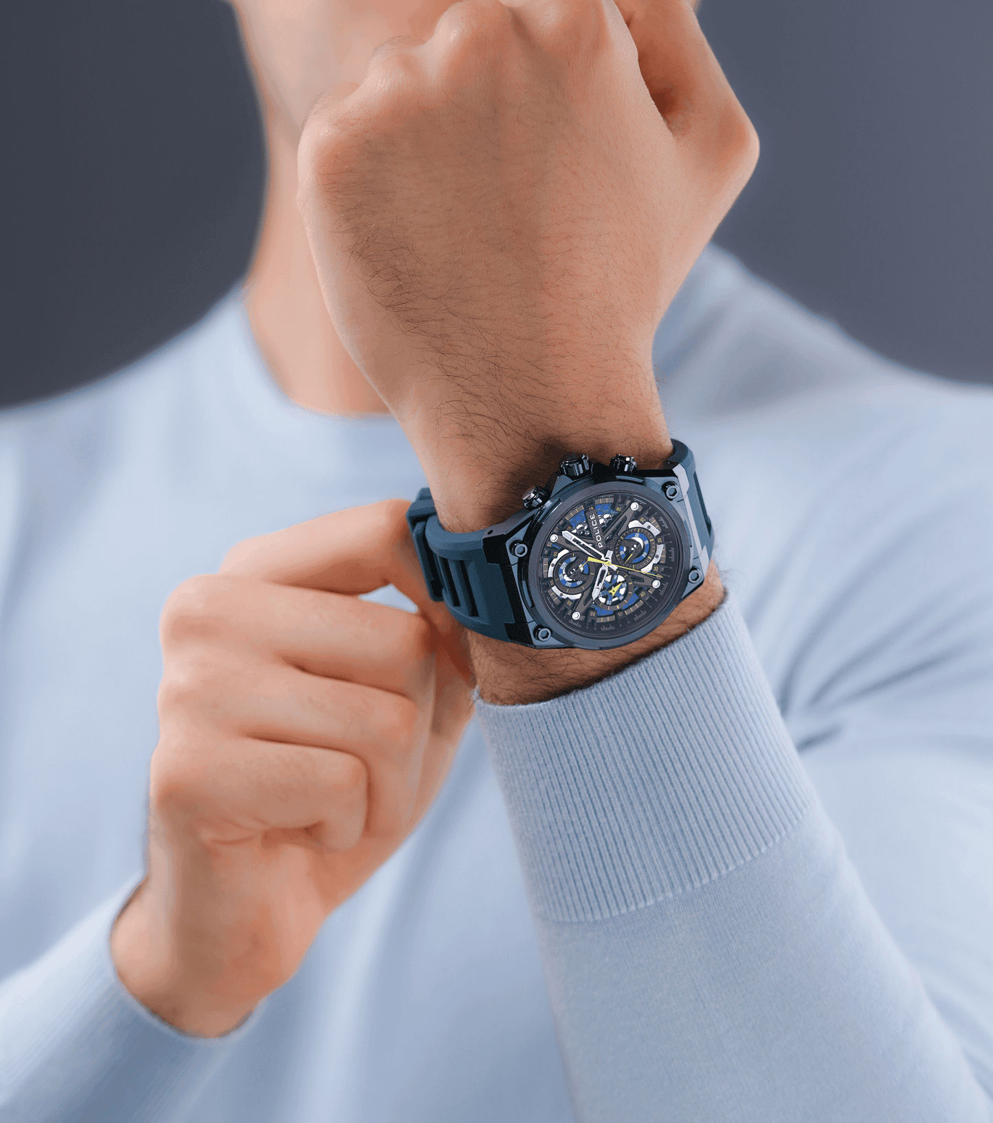 Police Sonic PEWGQ0054302 Herrenuhr Blau • Multifunktionswerk • Silikon-Armband, Bild 5