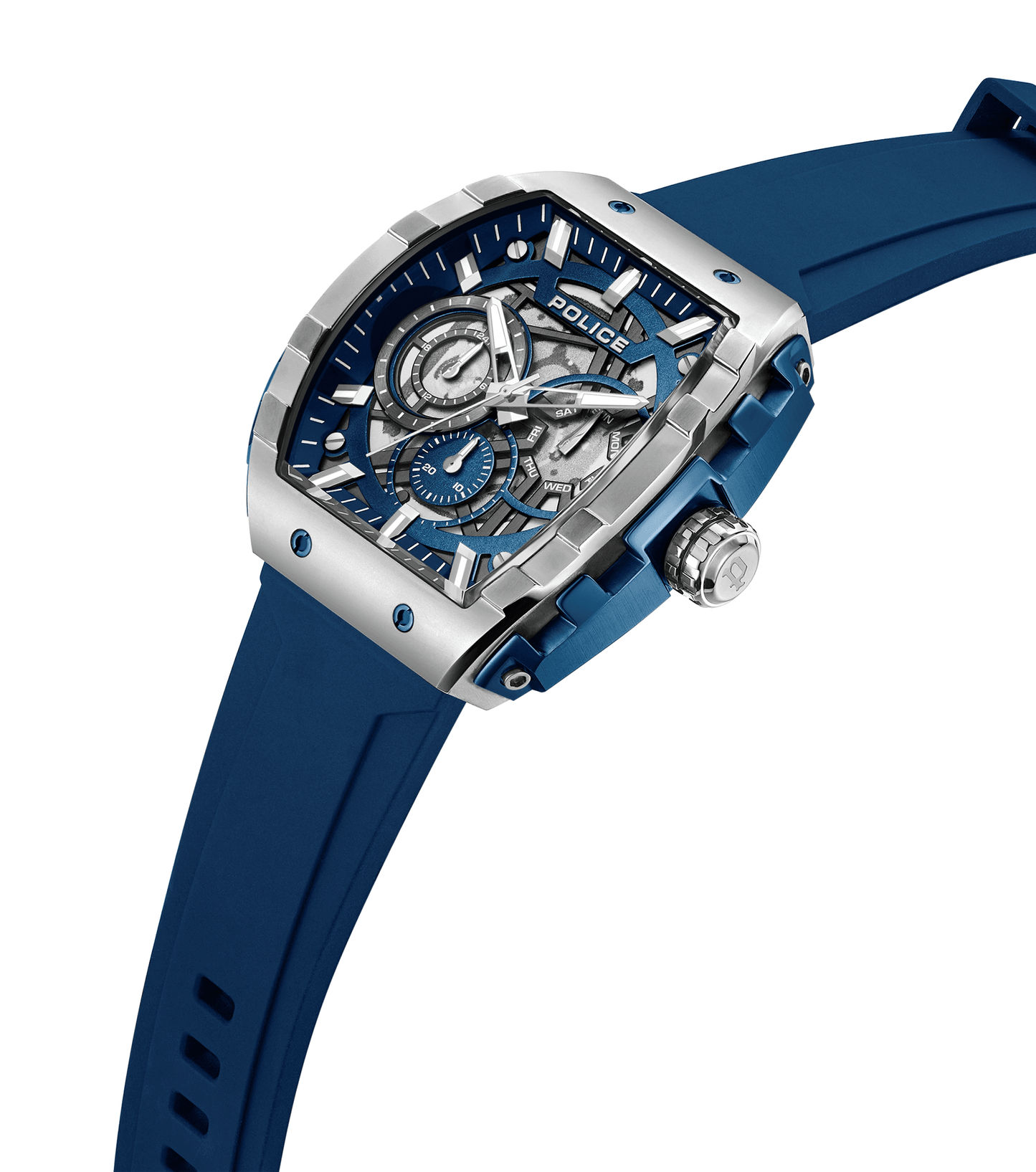 Police Flash PEWGQ0063002 Herrenuhr Blau • Multifunktions-Display • Industrielles Design, Bild 2