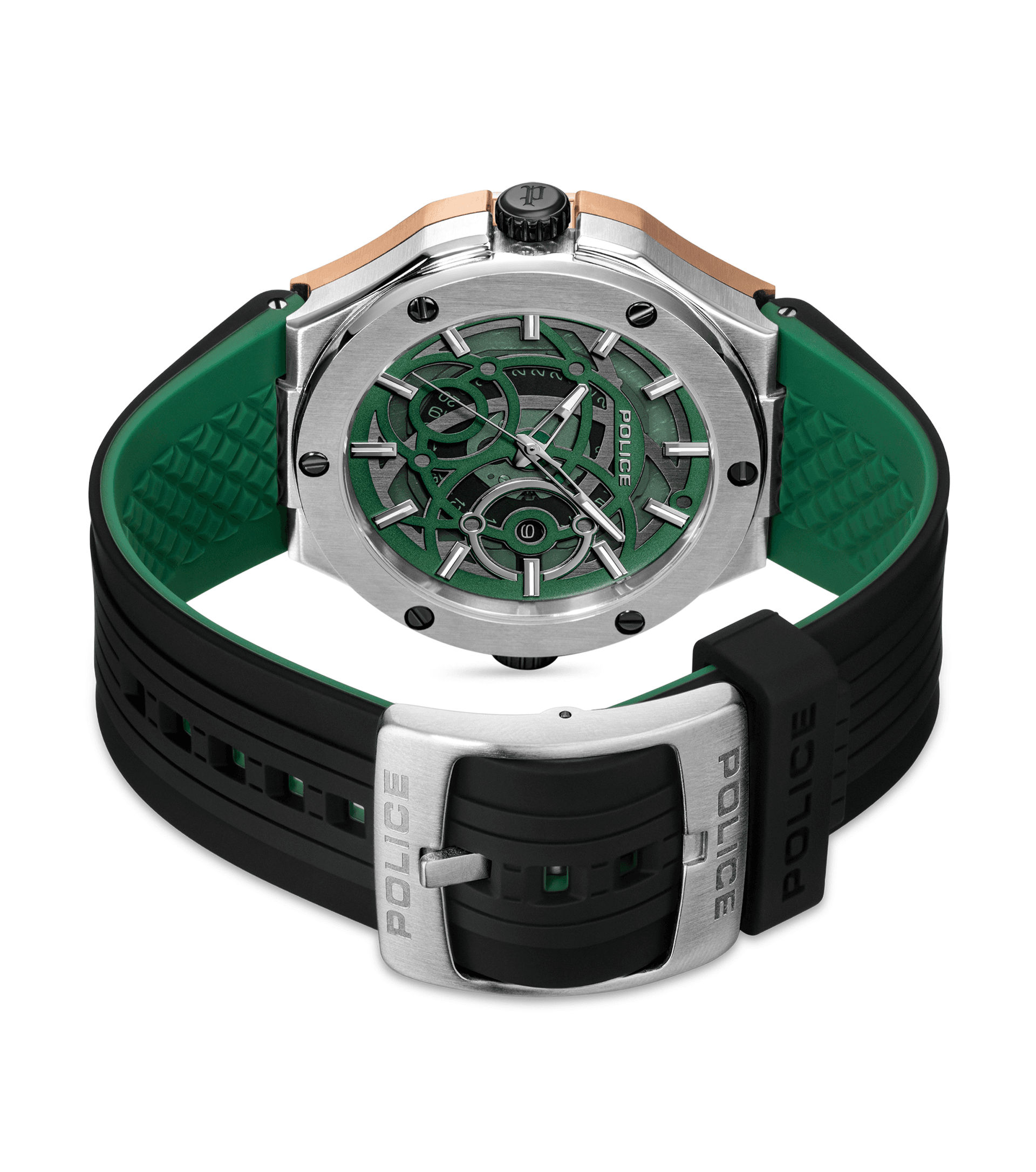 Police DUAL PEWGQ0081902 Herrenuhr Mehrfarbig • Zwei Zifferblätter • Roségold-IP-Beschichtung, Bild 7