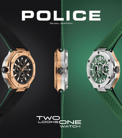 Police DUAL PEWGQ0081902 Herrenuhr Mehrfarbig • Zwei Zifferblätter • Roségold-IP-Beschichtung, Bild 10